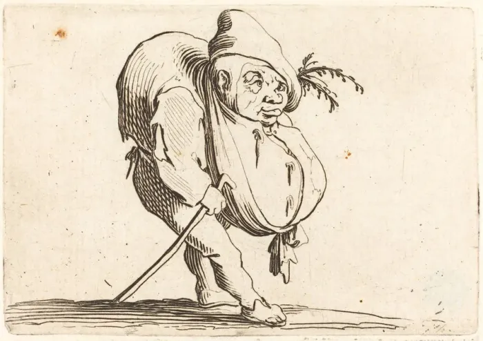 Framed Print : The Hunchback with a Cane, c. 1622. Creator: Jacques Callot Framed Print : The Hunchback with a Cane, c. 1622. Creator: Jacques Callot