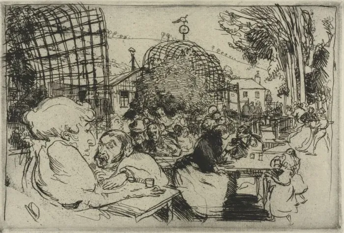 Framed Print : The Two Hunchbacks, 1893. Creator: Auguste Louis Lepere (French, 1849-1918); Edward Sagot Framed Print : The Two Hunchbacks, 1893. Creator: Auguste Louis Lepere (French, 1849-1918); Edward Sagot
