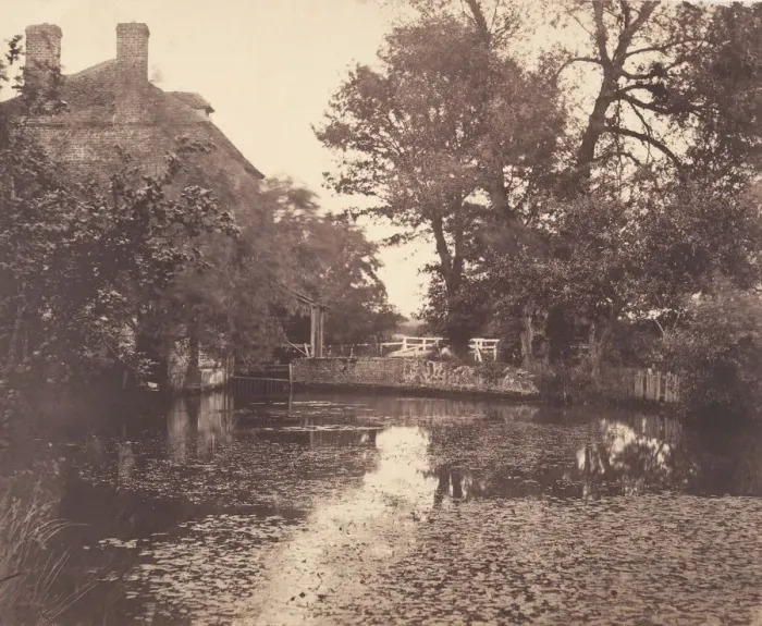 Framed Print : Hunford Mill, Surrey, 1855-57. Creator: Henry White Framed Print : Hunford Mill, Surrey, 1855-57. Creator: Henry White