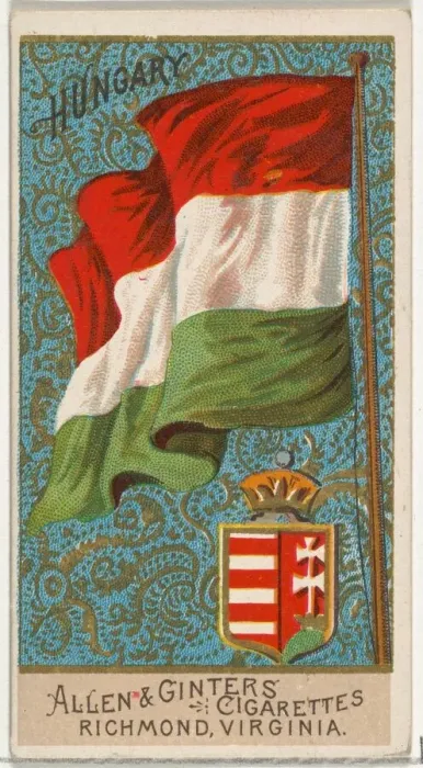 Framed Print : Hungary, from Flags of All Nations, Series 2 (N10) for Allen & Framed Print : Hungary, from Flags of All Nations, Series 2 (N10) for Allen &