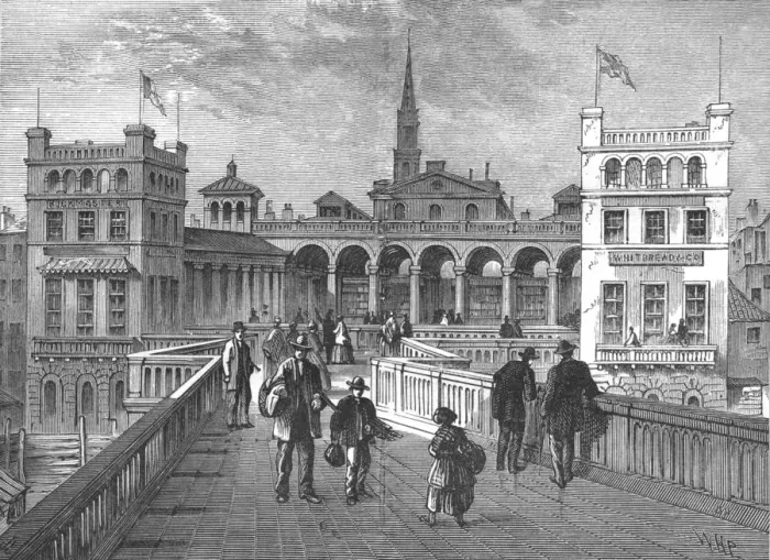 Framed Print : Hungerford Market from the bridge, 1850 (1897) Framed Print : Hungerford Market from the bridge, 1850 (1897)