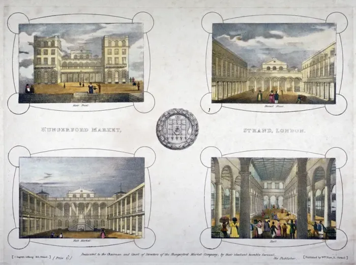 Framed Print : Hungerford Market, Westminster, London, c1835. Artist: Charles Ingrey Framed Print : Hungerford Market, Westminster, London, c1835. Artist: Charles Ingrey