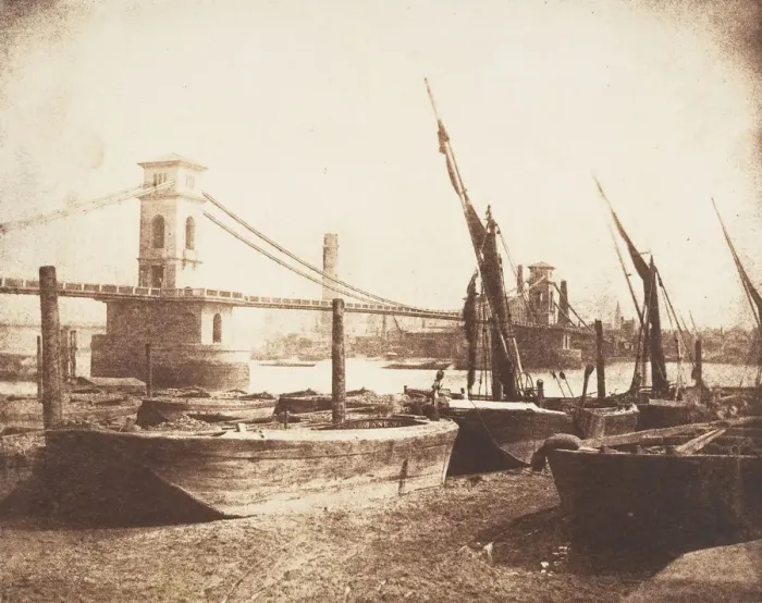 Framed Print : [Hungerford Suspension Bridge], ca. 1845. Creator: William Henry Fox Talbot