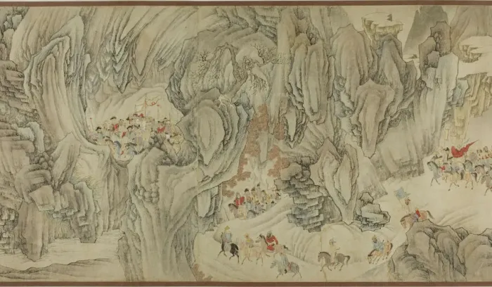 Framed Print : A Hunt in the Mountains of Heaven, Late Ming  /  early Qing dynasty, 17th century