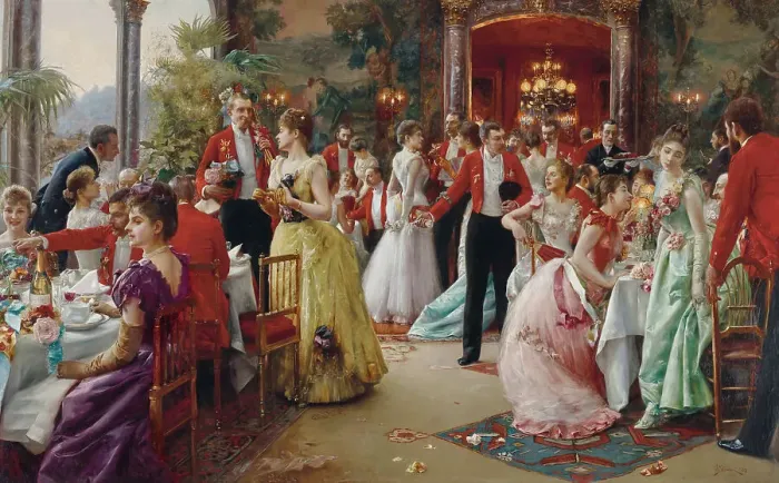 Framed Print : The Hunt Supper, 1889. Creator: Stewart, Julius (1855-1919) Framed Print : The Hunt Supper, 1889. Creator: Stewart, Julius (1855-1919)
