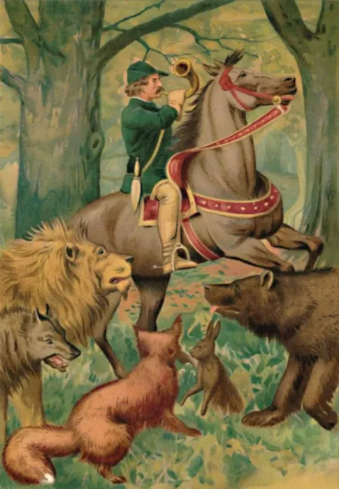 Framed Print : The Hunter and the Animals, 1901. Artist: Edward Henry Wehnert Framed Print : The Hunter and the Animals, 1901. Artist: Edward Henry Wehnert