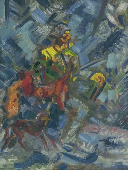 Framed Print : Hunter in a Blue Forest, 1940. Creator: Arnold Peter Weisz-Kubincan Framed Print : Hunter in a Blue Forest, 1940. Creator: Arnold Peter Weisz-Kubincan