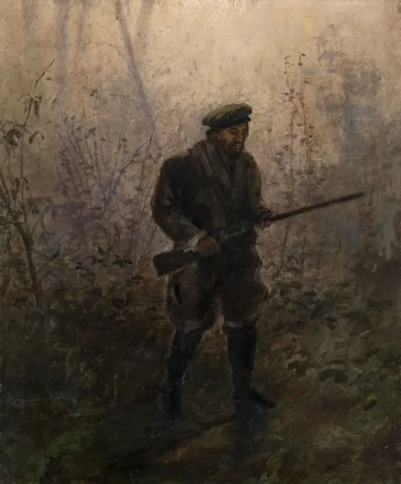 Framed Print : Hunter in the Forest. Artist: Pokhitonov, Ivan Pavlovich (1850-1923) Framed Print : Hunter in the Forest. Artist: Pokhitonov, Ivan Pavlovich (1850-1923)