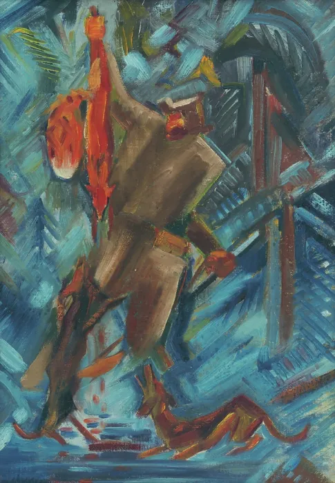 Framed Print : Hunter with a Fox in His Hand, 1940-1944. Creator: Arnold Peter Weisz-Kubincan Framed Print : Hunter with a Fox in His Hand, 1940-1944. Creator: Arnold Peter Weisz-Kubincan