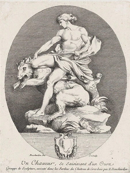 A Hunter Grabbing a Bear, 1737. Creators: Caylus, Anne-Claude-Philippe de