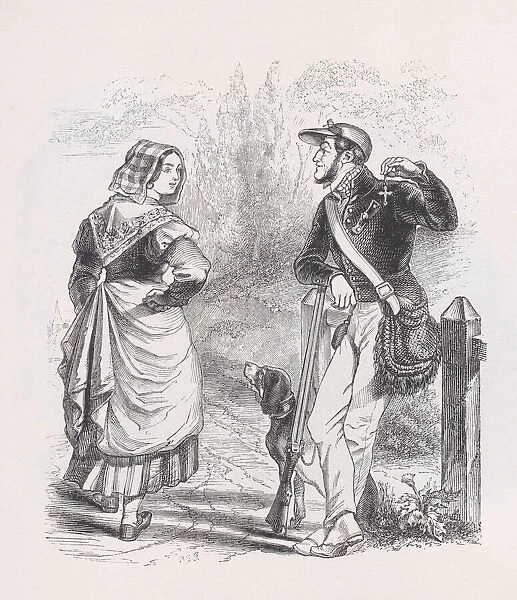 The Hunter and the Milkmaid from The Complete Works of Beranger, 1836