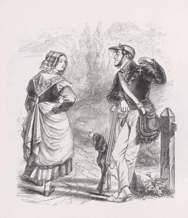 Framed Print : The Hunter and the Milkmaid from The Complete Works of Beranger, 1836 Framed Print : The Hunter and the Milkmaid from The Complete Works of Beranger, 1836