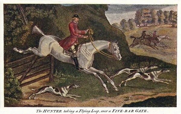The HUNTER taking a Flying Leap, over a Five-Bar Gate, c1740, (1922). Artist: James Seymour