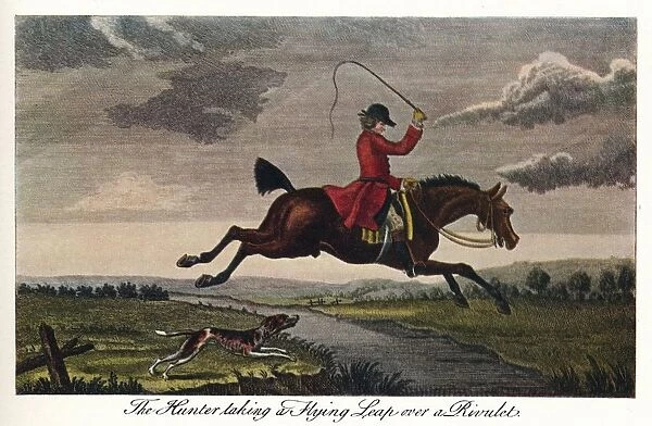 The Hunter Taking A Flying Leap Over A Rivulet, c1740, (1922). Artist: James Seymour
