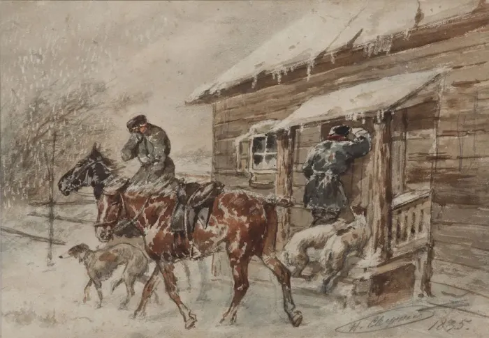 Framed Print : The hunters, 1885 Framed Print : The hunters, 1885