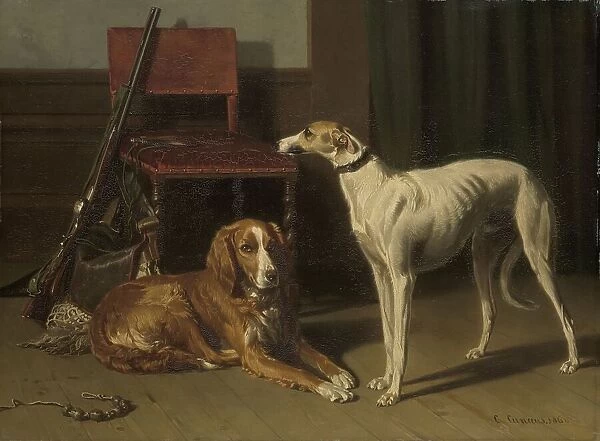 Hunting Companions, 1860. Creator: Conradyn Cunaeus