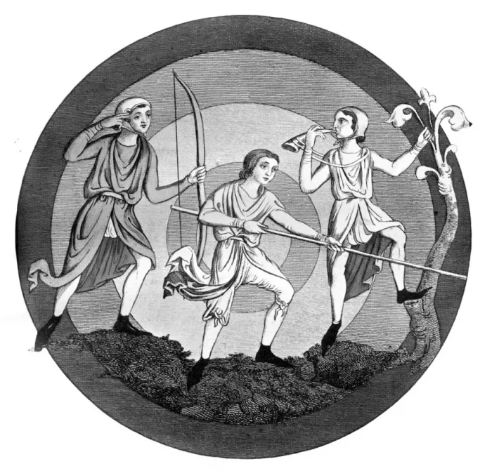 Framed Print : Hunting costume, 13th century, (1910) Framed Print : Hunting costume, 13th century, (1910)