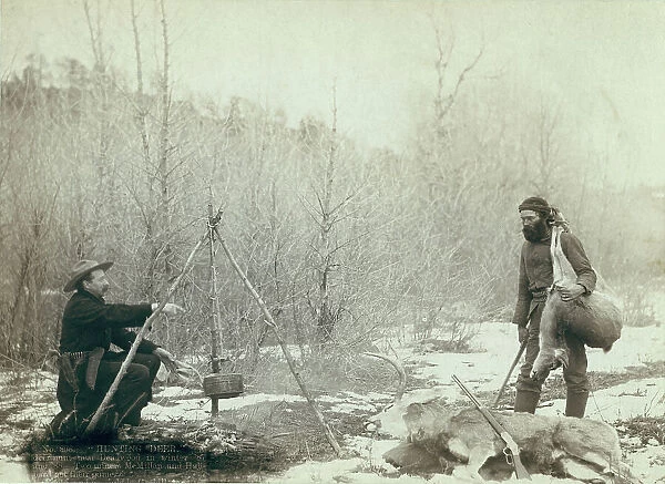 Hunting Deer A deer hunt near Deadwood in winter 87 and 88 Two miners McMillan and... 1888. Creator: John C. H. Grabill