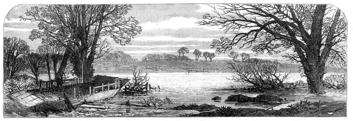 Framed Print : The Hunting Disaster in Yorkshire: the ferry-boat on the Ure, 1869. Creator: Unknown Framed Print : The Hunting Disaster in Yorkshire: the ferry-boat on the Ure, 1869. Creator: Unknown