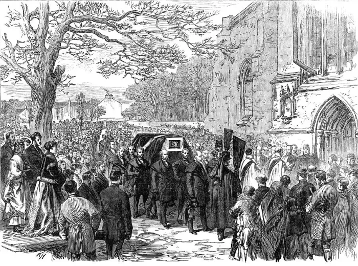 Framed Print : The Hunting Disaster in Yorkshire: the funeral of Sir Charles Slingsby at Knaresborough, 1869. Creator: A. H Framed Print : The Hunting Disaster in Yorkshire: the funeral of Sir Charles Slingsby at Knaresborough, 1869. Creator: A. H