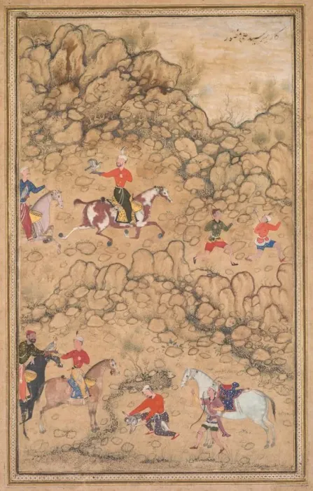 Framed Print : Hunting with Falcons in a Landscape, c. 1558-1560; borders added probably 1700s. Creator Framed Print : Hunting with Falcons in a Landscape, c. 1558-1560; borders added probably 1700s. Creator