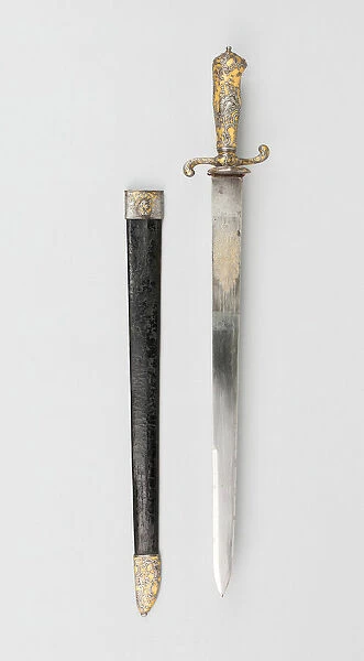 Hunting Hanger with Scabbard, France, 1740  /  60. Creator: Unknown