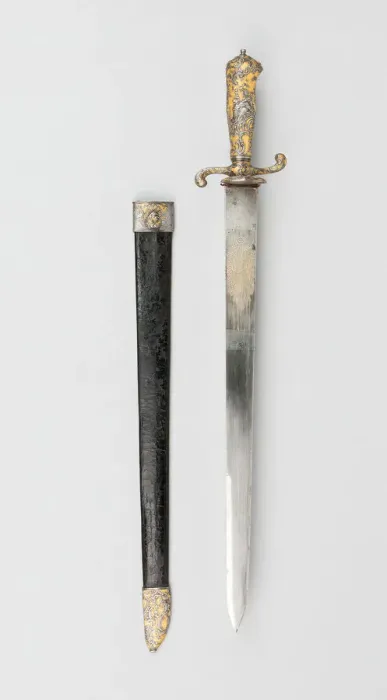 Framed Print : Hunting Hanger with Scabbard, France, 1740 / 60. Creator: Unknown Framed Print : Hunting Hanger with Scabbard, France, 1740 / 60. Creator: Unknown