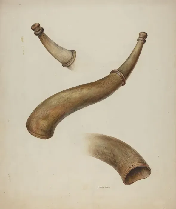 Framed Print : Hunting Horn, 1935 / 1942. Creator: Stanley Mazur Framed Print : Hunting Horn, 1935 / 1942. Creator: Stanley Mazur