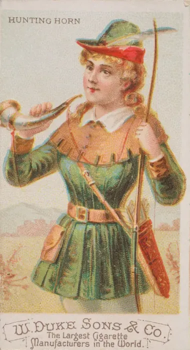 Framed Print : Hunting Horn, from the Musical Instruments series (N82) for Duke brand cigarettes, 1888 Framed Print : Hunting Horn, from the Musical Instruments series (N82) for Duke brand cigarettes, 1888