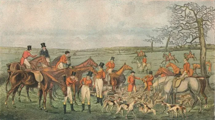 Framed Print : Hunting in Leicestershire, 1827 - In At The Death, (1890). Creator: Unknown Framed Print : Hunting in Leicestershire, 1827 - In At The Death, (1890). Creator: Unknown