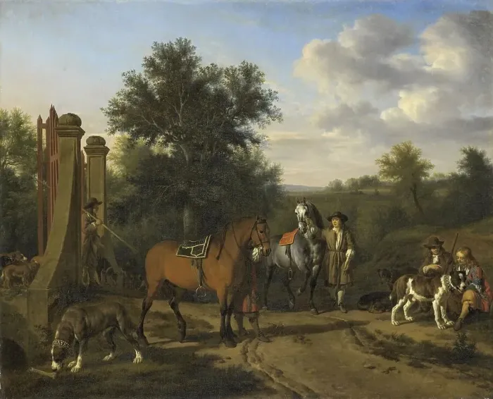 Framed Print : The Hunting Party, 1669. Creator: Adriaen van de Velde Framed Print : The Hunting Party, 1669. Creator: Adriaen van de Velde