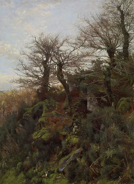 Hunting Scene, 1877. Creator: Hugh Bolton Jones