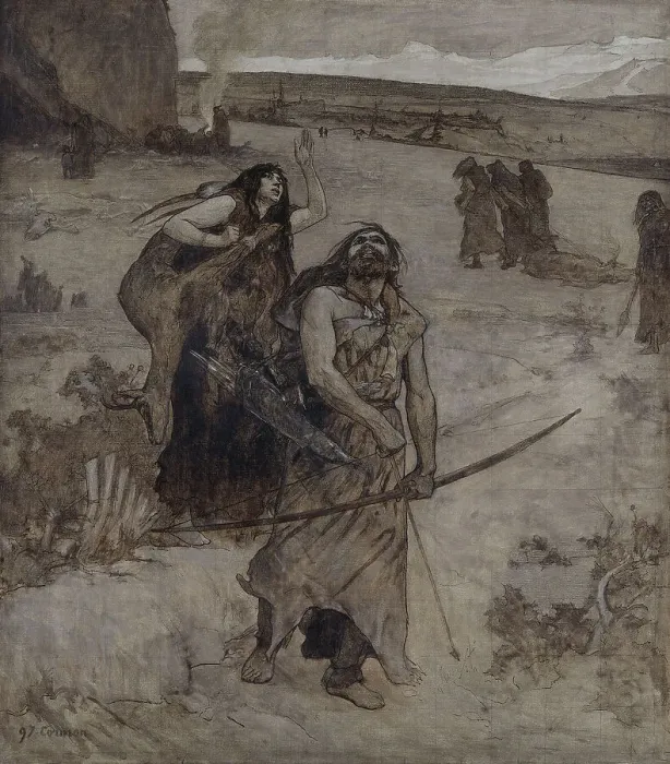 Framed Print : Hunting, sketch for the amphitheatre of palaeontology at the Museum of Natural History in Paris, 1897 Creator: Fernand Cormon Framed Print : Hunting, sketch for the amphitheatre of palaeontology at the Museum of Natural History in Paris, 1897 Creator: Fernand Cormon