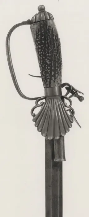 Framed Print : Hunting Sword combined with Flintlock Pistol, England, 1725. Creator: Unknown Framed Print : Hunting Sword combined with Flintlock Pistol, England, 1725. Creator: Unknown