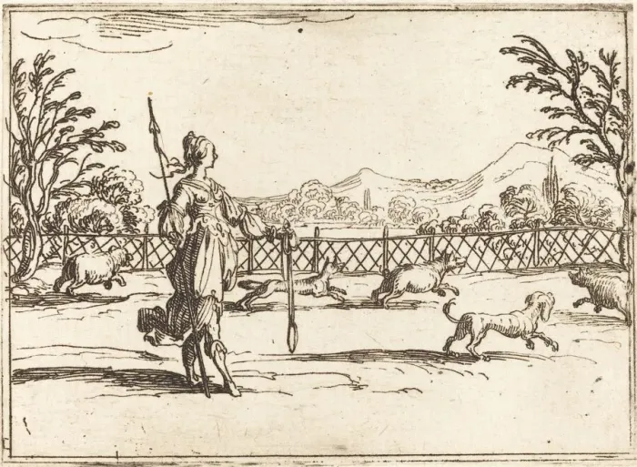 Framed Print : The Huntress. Creator: Jacques Callot Framed Print : The Huntress. Creator: Jacques Callot