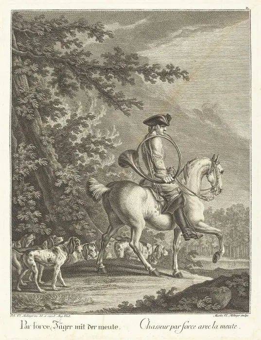 Framed Print : Huntsman with a Pack of Hounds. Creator: Johann Elias Ridinger Framed Print : Huntsman with a Pack of Hounds. Creator: Johann Elias Ridinger