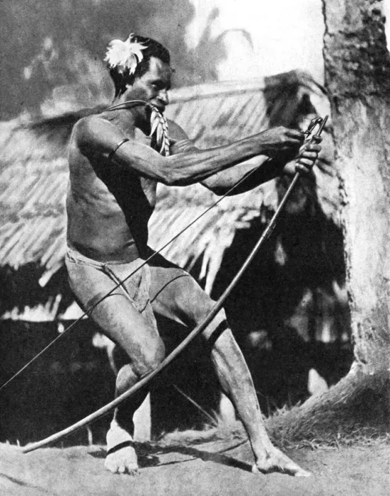 Framed Print : A huntsman stringing his bow, 1936. Artist: Wide World Photos Framed Print : A huntsman stringing his bow, 1936. Artist: Wide World Photos