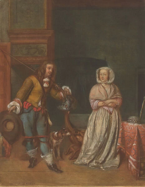 Huntsman Visiting a Lady, 1783  /  1786. Creator: Carlo Lasinio
