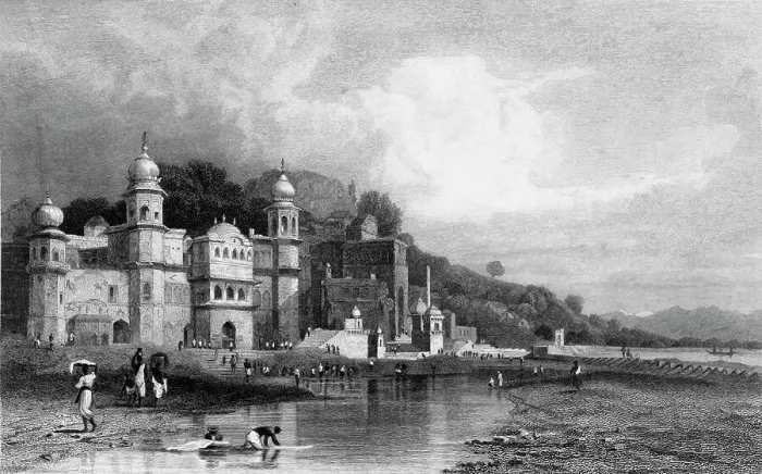Framed Print : Hurdwar, A Place of Hindoo Pilgrimage, 1845. Creator: Unknown