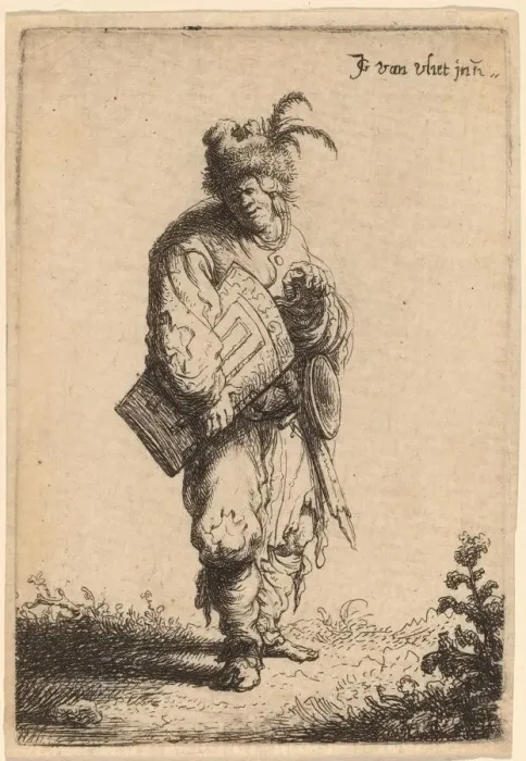 Framed Print : The Hurdy-Gurdy Player, 1632. Creator: Jan Georg van Vliet
