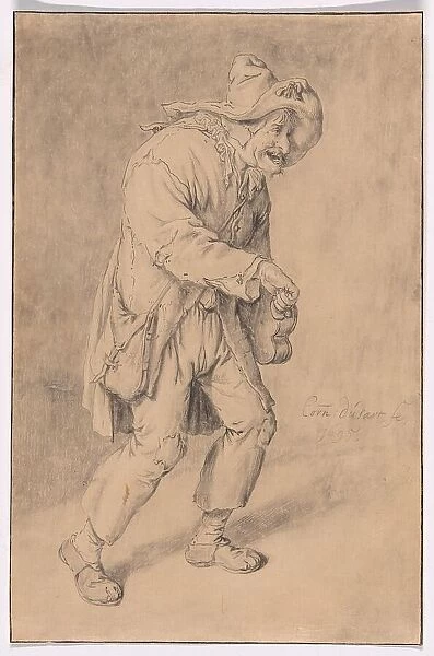 Hurdy-Gurdy Player, 1695. Creator: Cornelis Dusart