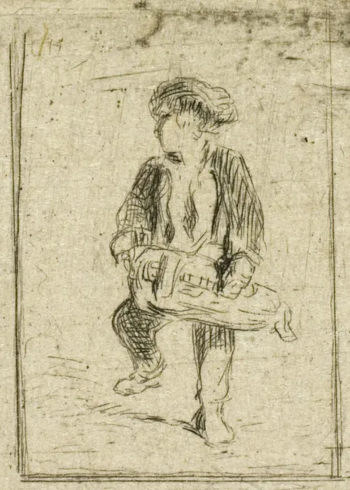 Framed Print : Hurdy-Gurdy Player, c. 1843. Creator: Charles Emile Jacque Framed Print : Hurdy-Gurdy Player, c. 1843. Creator: Charles Emile Jacque