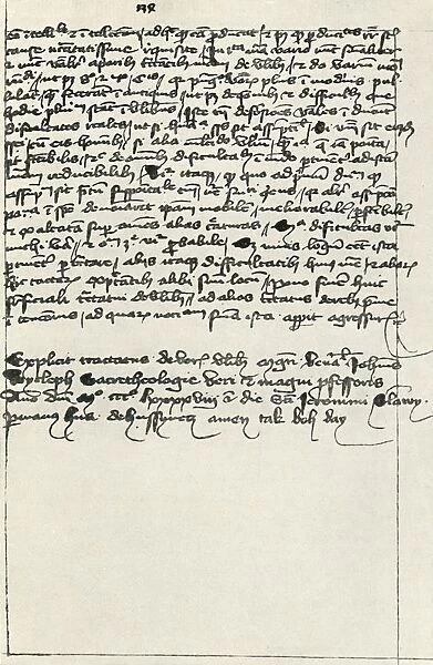 Hus transcript of Wycliffes treatise, early 15th century, (1947). Creator: Unknown