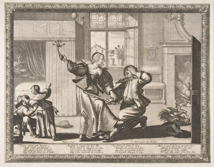 Framed Print : Husband-Beater, ca. 1633. Creator: Abraham Bosse Framed Print : Husband-Beater, ca. 1633. Creator: Abraham Bosse