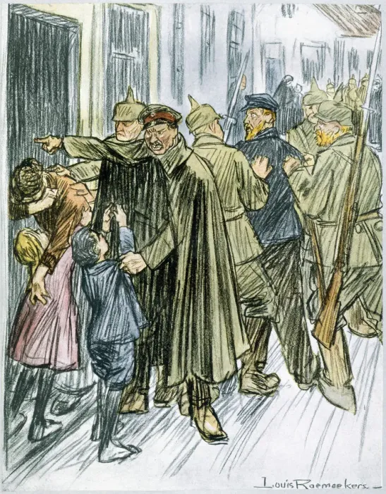 Framed Print : Husbands and Fathers, 1916. Artist: Louis Raemaekers Framed Print : Husbands and Fathers, 1916. Artist: Louis Raemaekers