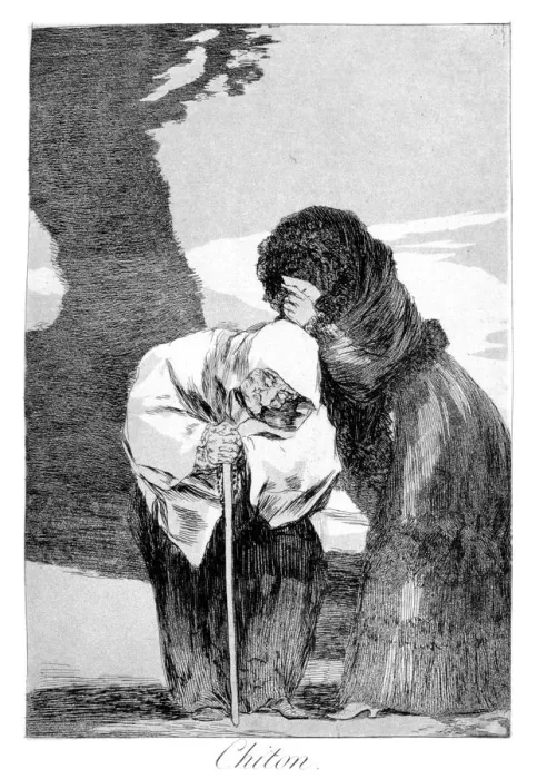 Framed Print : Hush, 1799. Artist: Francisco Goya Framed Print : Hush, 1799. Artist: Francisco Goya