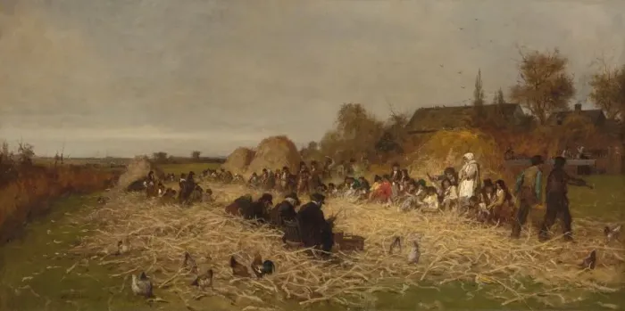Framed Print : Husking Bee, Island of Nantucket, 1876. Creator: Eastman Johnson Framed Print : Husking Bee, Island of Nantucket, 1876. Creator: Eastman Johnson