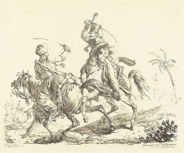 Hussard Striking a Mameluck. Creator: Carle Vernet