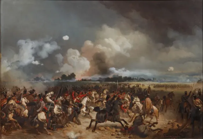 Framed Print : The hussars on the attack during the storming of Warsaw on September 1831, 1872 Framed Print : The hussars on the attack during the storming of Warsaw on September 1831, 1872
