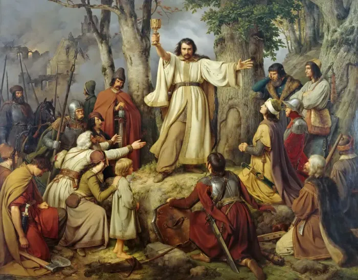 Framed Print : The Hussite Sermon, 1836. Creator: Lessing, Carl Friedrich (1808-1880) Framed Print : The Hussite Sermon, 1836. Creator: Lessing, Carl Friedrich (1808-1880)